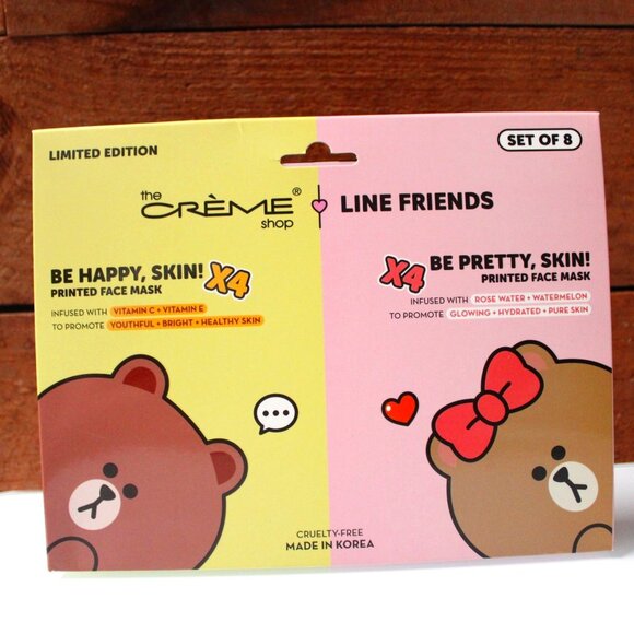 The Creme Shop X Line Friends Limited Edition Printed Face Mask Set Of 8 New - Picture 1 of 5